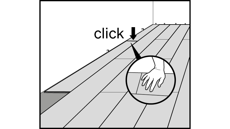 Kopfkante so herunterdrücken dass sie hörbar einrastet Kopfkante so herunterdrücken dass sie hörbar einrastet